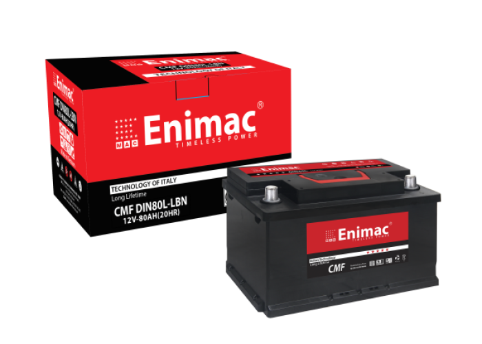 ẮC QUY ENIMAC DIN80L (12V-80AH)